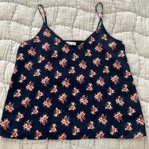 Navy blue floral camisole top